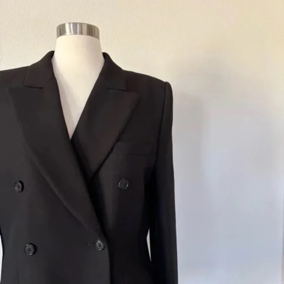 KHAITE NWT Nathan Virgin Wool Blend Double Breasted Blazer Jacket Black 8 - Picture 5 of 9